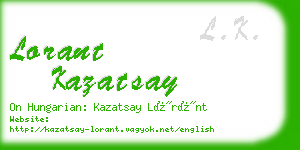 lorant kazatsay business card